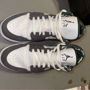 Jordan Athletic Shoes in White and Dark Gray